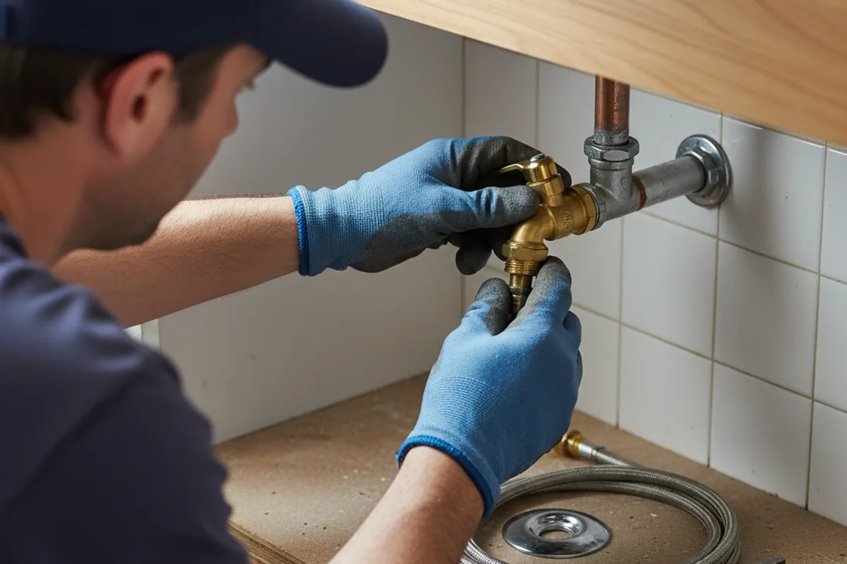 Shutoff valve and fitting work during Burst Pipe Repair in Troutdale